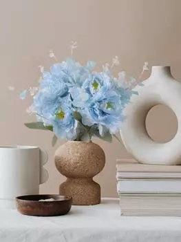 2 связки искусственных цветов Искусственные пионы Цветы с денежными листьями Искусственные пионы Цветы для дома Свадебный стол Центральный элемент Декор Украшение синий