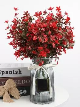 2 связки искусственных цветов пластиковые искусственные растения устойчивые к ультрафиолетовому излучению кустарники снаружи искусственные растения зелень для садовых окон дома свадьба украшение фермерского дома фиолетовый