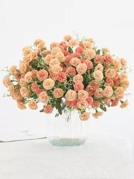 2 связки искусственных гвоздик букет искусственных цветов невесты для свадьбы украшения гостиной оранжевый