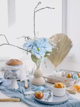 2 связки искусственных пионов Искусственные пионы Цветы Искусственные цветы с денежными листьями для дома Свадебный стол Декор Центральное украшение Украшение синий