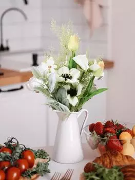 2 Связки Искусственный Букет Цветов Искусственный Букет Тюльпанов Свадебный Букет Шелковый Искусственный Цветок для Дома Двор Стол Балкон Вечеринка Декор Гостиной зелёный