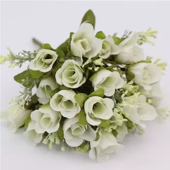 2 связки шелковых цветов, бутоны роз, искусственные цветы, букет, бутоны роз для свадьбы, ручные цветы, украшение для дома, интерьера и улицы розовый