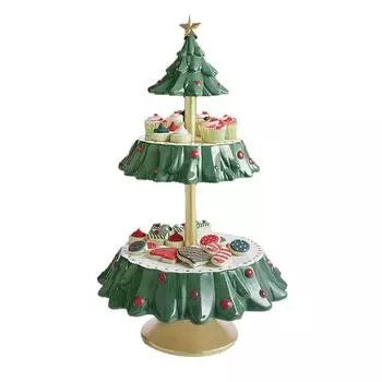 2 Tiers Resin Material Cake Stand Dessert Cupcake Stand for Christmas Tea Party Dropshipping