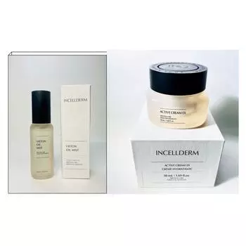 2 типа базовых средств Incellderm (спрей + крем)