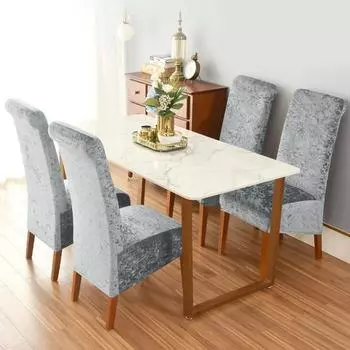 2 типа размеров блестящие бархатные чехлы для стульев роскошные чехлы для стульев с длинной спинкой для столовой рождественской вечеринки свадьбы банкета отеля белый