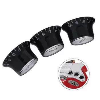 2-тональная ручка громкости, 3 шт., аксессуары, черные для гитары