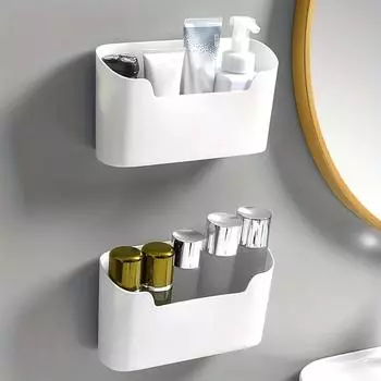 2 удобных настенных ящика для хранения вещей, подходят для кухонь, ванных комнат, офисов, спален белый
