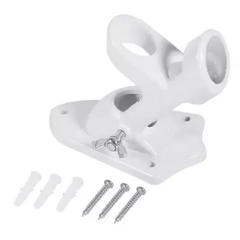 2-угольный держатель для флагштока из алюминиевого сплава, настенное крепление для флагштока, кронштейн для ветроуказателя, белый