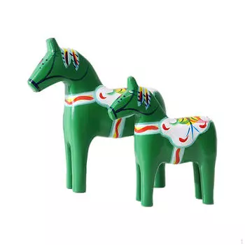 2 украшения для лошадей Дала, далекарлийская деревянная лошадь, новинка, декор, новоселье, ремесло, зелёный