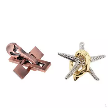 2-упаковка 3D-пазлов из сплава, металлическая головоломка, развивающая игрушка для взрослых и детей