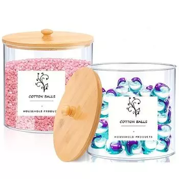 2-упаковка контейнера для моющего средства для стирки, пластиковый контейнер для хранения и организации белья, контейнер для банок в ванной комнате