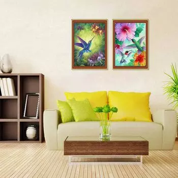 2 упаковки 5D набор алмазной живописи «Колибри», наборы для рисования алмазными стразами «сделай сам» для взрослых и начинающих алмазное искусство ремесло украшение дома подарок Round 30x40cm