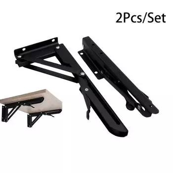 2 упаковки 8-20 дюймов черный треугольный складной угловой кронштейн Регулируемый настенный прочный подшипник полка кронштейн DIY домашний стол скамейка F-8 inch