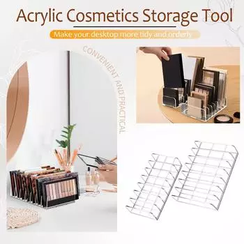 2 упаковки акриловых коробок для хранения косметики, 7-слотовая витрина, прозрачная коробка для хранения косметики One Size