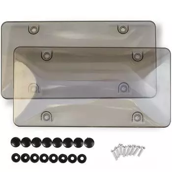 2 упаковки автомобильного номерного знака, тонированная бирка, защитная крышка, пластиковый прозрачный протектор, рамка номерного знака автомобиля, внешние аксессуары чёрный