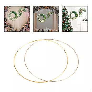 2 упаковки больших металлических цветочных обручей, венок из макраме, золотые кольца для изготовления свадебного декора и 3.5mmx35cm