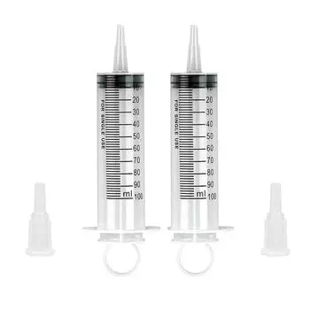 2 упаковки больших стерильных шприцов по 100 мл для лабораторного сада, полива кормов для животных и распределения лекарств One Size