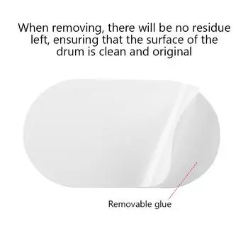 2 упаковки накладок с двойной педалью, износостойкие наклейки, самоклеящаяся нашивка для пластика барабана 18x10cm белый