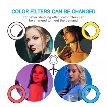 2 упаковки настольных USB-светодиодов для видеосъемки с 2 * регулируемыми 6-дюймовыми светодиодными кольцевыми лампами 5600K + 2 * чёрный