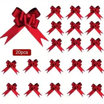 2 упаковки по 10 бантов в упаковке, красные/зеленые рождественские банты, идеально подходят для подарочных корзин, свадебных украшений красный