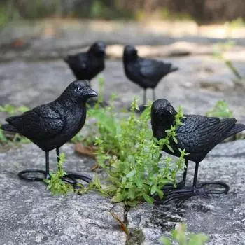 2 упаковки реалистичных пернатых ворон на Хэллоуин, украшения ручной работы в виде черных ворон, реалистичные реквизиты в виде воронов для демонстрации на открытом воздухе и в помещении Sets