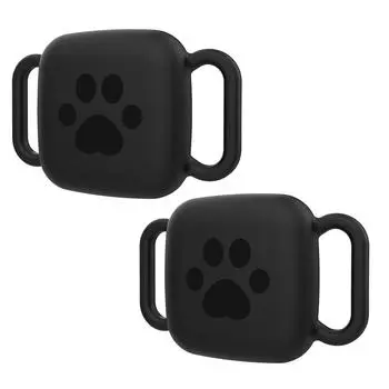 2 упаковки силиконового чехла для Tile Mate 2022 2024 Tracer Cover для ошейника для собак(черный)