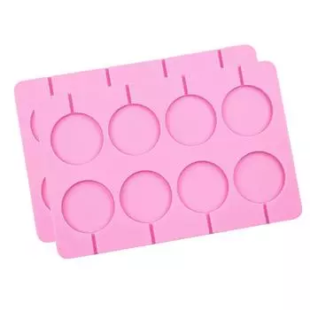 2 упаковки силиконовых трафаретов для леденцов, 8 круглых шоколадных леденцов, шаблон с 20 палочками, кухонные принадлежности