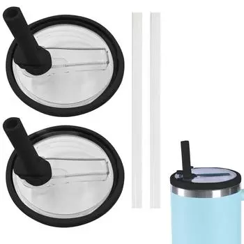 2 упаковки, сменная откидная соломенная крышка для стакана на 40 унций, подходящая для тушителя, устойчивые к разливу крышки стаканов, многоразовая крышка стакана для чашки и One Size розовый