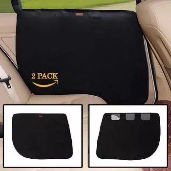 2 упаковки, защитная накладка для двери автомобиля для домашних животных, защита от царапин, защита для двери автомобиля, защита для дверей автомобиля, когти для собак, гвозди для путешествий на заднее окно, чехлы для царапин чёрный