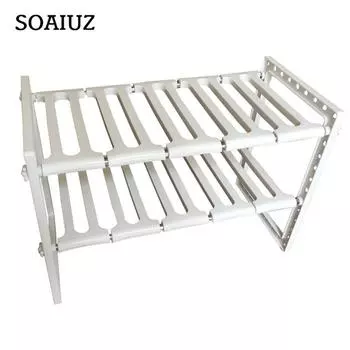 2-уровневая полка под раковиной, кухонный органайзер для хранения вещей, держатель для стойки One Size белый