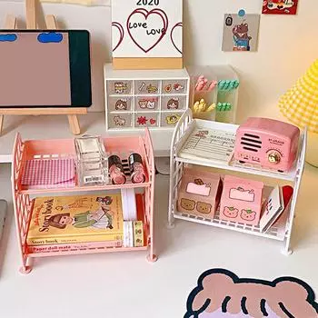 2-уровневые полки для косметики, ювелирных изделий, настольная стойка для хранения, пластик