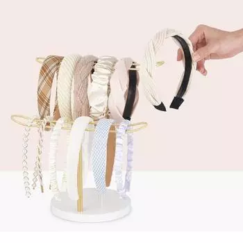 2-уровневый держатель для повязки на голову, органайзер, Т-образный металлический держатель с круглым основанием, подставка для хранения повязок на волосы для девочек, женщин, браслетов