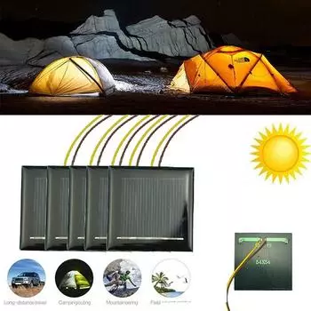 2 В 130 мА 0,26 Вт Солнечная панель Эпоксидный лист Поликристаллическая солнечная панель Ячейка DIY Светодиодный садовый светильник Портативное солнечное зарядное устройство для мобильного телефона 1pcs