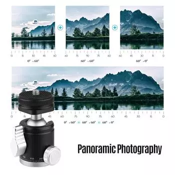 2-в-1 1/4 винт с шаровой головкой для холодного башмака двойного назначения мини-сферическая головка вращающаяся на 360 градусов алюминиевый сплав чёрный