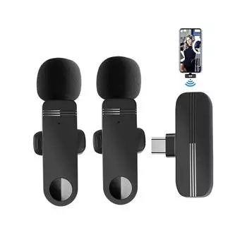 2 в 1/1 в 1 беспроводной петличный микрофон с шумоподавлением для аудио- и видеозаписи, мини-микрофон для iPhone, Android, прямой трансляции, игрового телефона, микрофона 1 in 1 for iOS