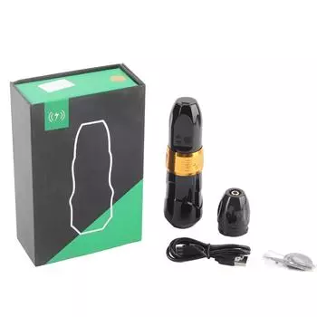 2 в 1 2400 мАч беспроводная тату-машинка ручка перезаряжаемая USB роторная тату-машинка с RCA золотой