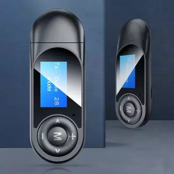 2 в 1 5 Музыкальный USB Bluetooth-совместимый приемный аудиоадаптер с ЖК-дисплеем