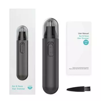 2 в 1 8000 об/мин Мужская машинка для стрижки ноздрей Машинка для бровей Носовой триммер для удаления волос на батарейках Очиститель носа и ушей Бритва Машинка чёрный