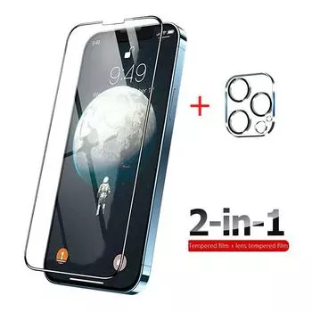 2 в 1 9H HD закаленная пленка против царапин Защитная пленка для экрана закаленное стекло для IPhone 15 15 Pro 14 Pro 14 защитная пленка стекло iPhone 11 Pro чистый