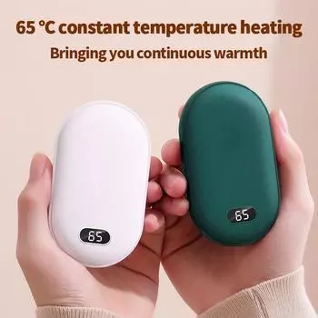 2 в 1 электрическая грелка для рук портативная долговечная грелка для рук с регулируемым дисплеем температуры USB внешний аккумулятор теплые подарки белый
