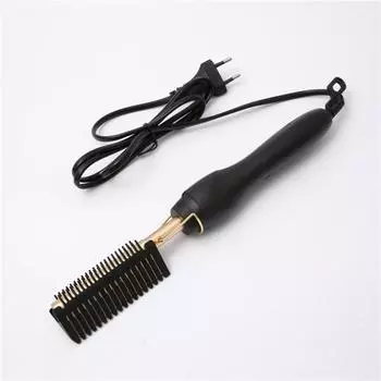2 в 1 электрическая нагревательная расческа портативный дорожный выпрямитель для волос со съемной расческой для защиты от ожогов EU plug