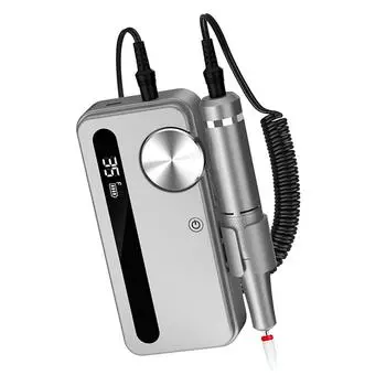 2 в 1 электрическая шлифовальная машинка для ногтей портативная перезаряжаемая профессиональная беспроводная электронная пилка для ногтей Efile серый