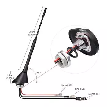 2 в 1 AM/FM DAB 10 дБ автомобильная потолочная антенна комплект 1452-1492 МГц антенны усилитель 12 В 58 см GPS приемник антенные кабели адаптеры
