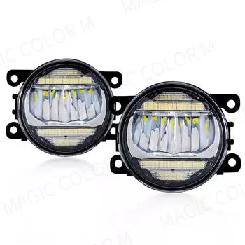 2 в 1 Автомобильные светодиодные противотуманные фары DRL дневные ходовые огни для Honda Accord Fit CR-V City Civic для Ford Focus Fusion Fiesta C-Max Edge 12 В белый