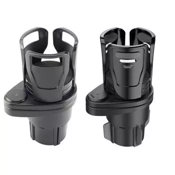 2 в 1 автомобильный держатель для стаканов с защитой от скольжения, вращающийся на 360 градусов, многофункциональный автомобильный держатель для стаканов с двумя держателями