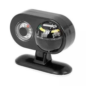 2-в-1 автомобильный компас, термометр, самоклеящееся крепление на приборную панель, навигационный измеритель, аксессуары для украшения чёрный