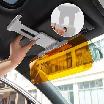 2 в 1 автомобильный солнцезащитный козырек поляризованный солнцезащитный козырек прозрачный неослепляющий автомобильный зеркальный экран день-ночь регулируемое лобовое стекло автомобильный аксессуар