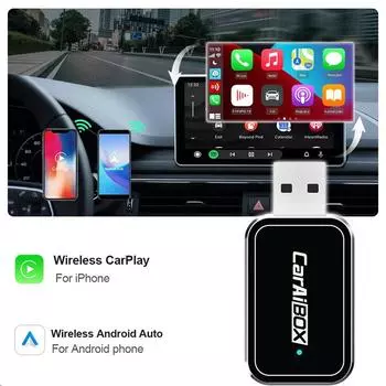2 в 1 беспроводной адаптер CarPlay для Android, беспроводной адаптер Android Auto, Smart Mini Box, быстрое подключение с проводным подключением к беспроводному