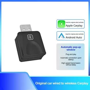 2 в 1 беспроводной адаптер CarPlay и беспроводной адаптер Android Auto Smart Mini Box Plug and Play BT WiFi Fast Connect