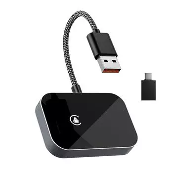 2 в 1 беспроводной автомобильный Play Android Auto адаптер адаптер конвертирует проводной в беспроводной для заводского проводного чёрный